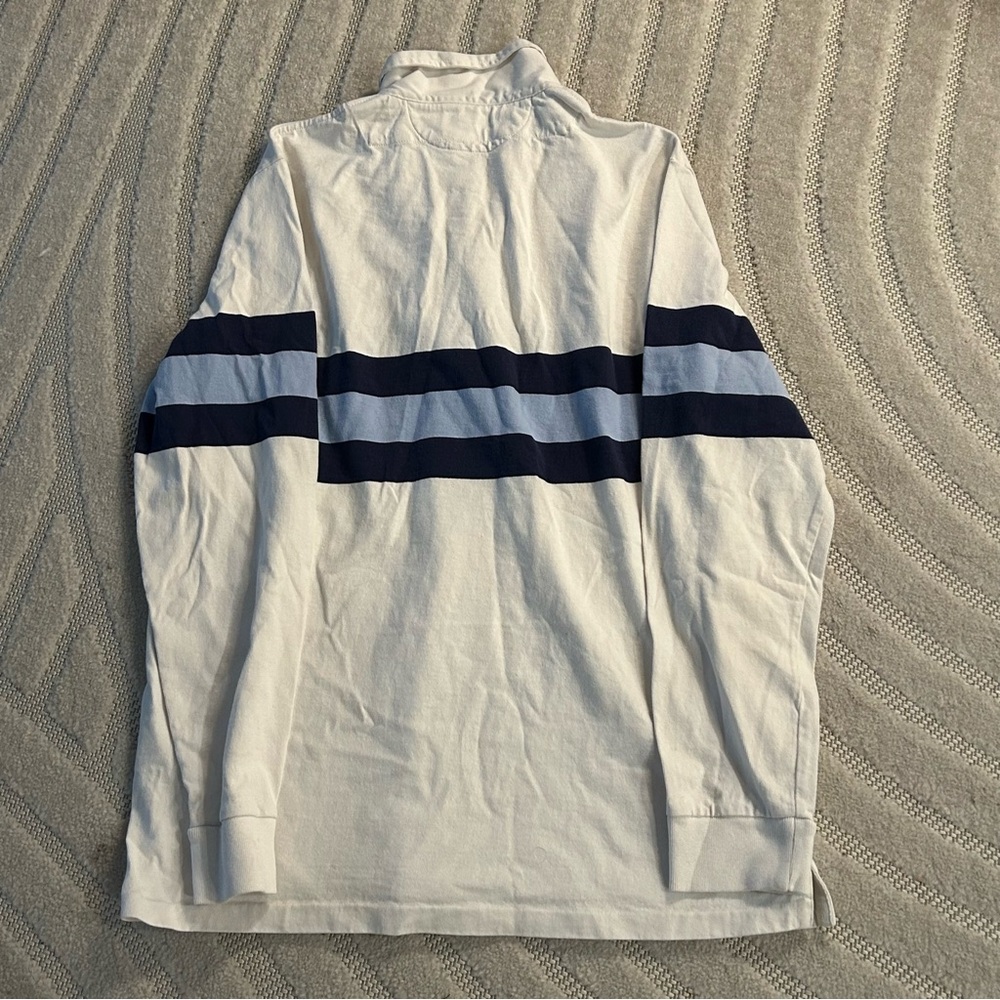 Polo Ralph Lauren Crest Embroidered Striped Cotton Jersey Rugby Shirt - L - Picture 6 of 12